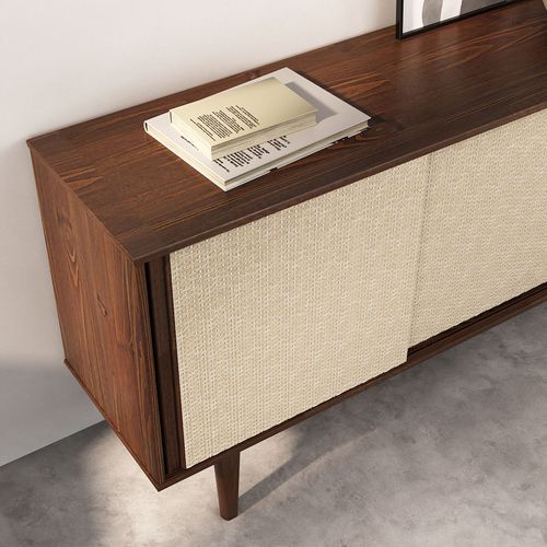 Buffet Simona L 175 Cm En Bois Massif - Coloris Noyer