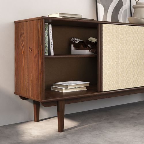 Buffet Simona L 175 Cm En Bois Massif - Coloris Noyer