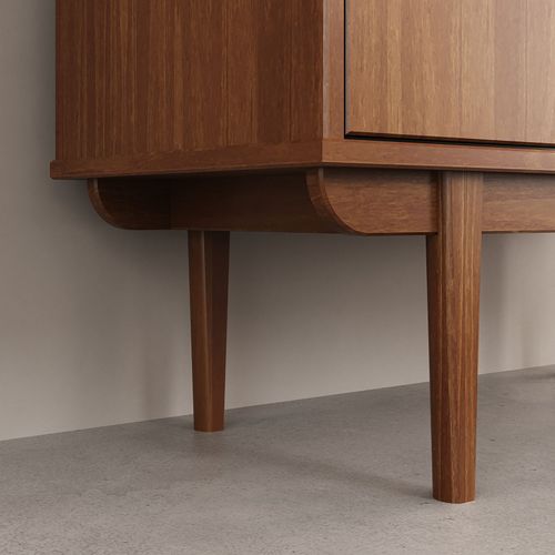 Buffet Haut Simona H 133 Cm En Bois Massif - Coloris Châtaignier