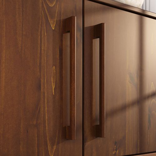 Buffet Tecca L 170 Cm 3 Portes En Bois Massif - Coloris Châtaignier