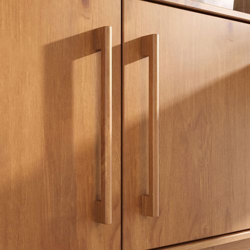 Buffet Tecca L 170 Cm 2 Portes 3 Tiroirs En Bois Massif - Coloris Chêne