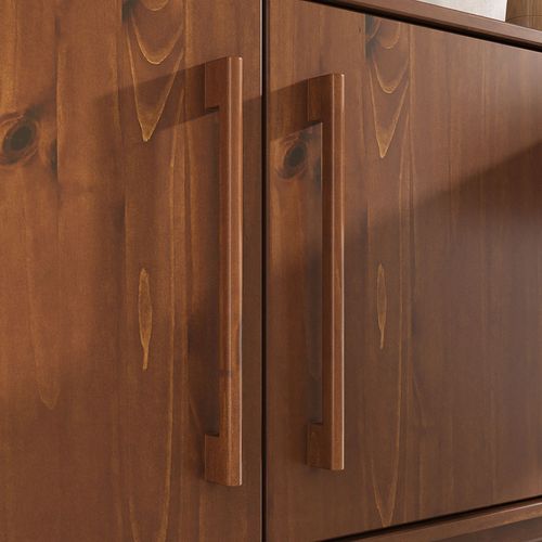 Buffet Tecca L 170 Cm 2 Portes 3 Tiroirs En Bois Massif - Coloris Châtaignier