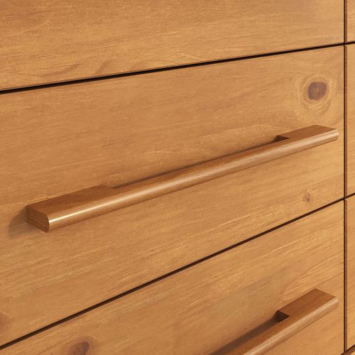 Commode Tecca L 111 Cm 6 Tiroirs En Bois Massif - Coloris Chêne
