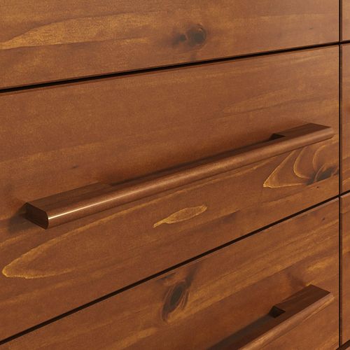 Commode Tecca L 111 Cm 6 Tiroirs En Bois Massif - Coloris Châtaignier