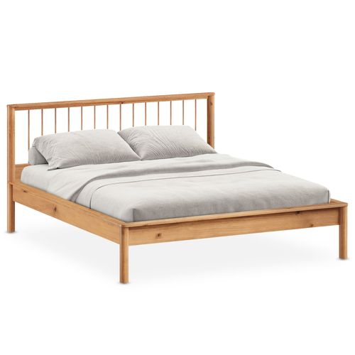 Lit 160 X 200 Avec Sommier Apoana En Bois Massif - Coloris Chêne