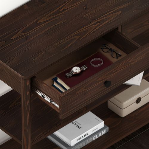 Table Console D'entrée Apoana L 110 Cm En Bois - Coloris Noyer