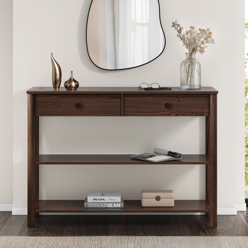 Table Console D'entrée Apoana L 110 Cm En Bois - Coloris Noyer