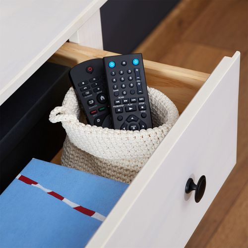 Commode Chambre Paulo L 73 Cm En Bois Massif - Blanc