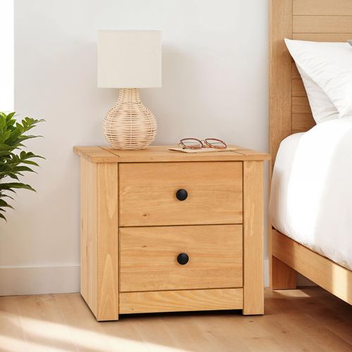 Table De Chevet Cancun H 41 Cm 2 Tiroirs En Bois Massif - Finition Laquée