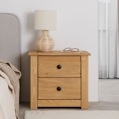 Table De Chevet Cancun H 41 Cm 2 Tiroirs En Bois Massif - Finition Laquée