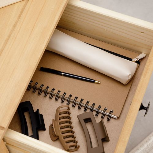 Table De Chevet Cancun H 41 Cm 2 Tiroirs En Bois Massif - Finition Laquée