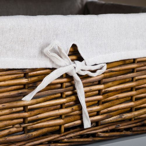 Table De Chevet Akure Avec 1 Tiroir Et 1 Panier En Bois Lasuré Gris