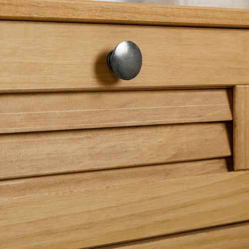 Table De Chevet Veneta H 42 Cm 2 Tiroirs En Bois Massif - Coloris Naturel