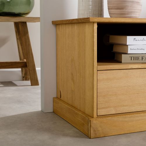 Meuble TV Veneta L 106 Cm, Bois Massif – Coloris Naturel