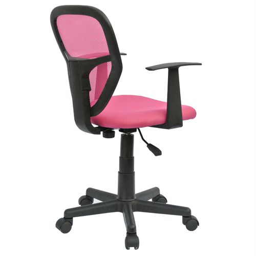 Chaise De Bureau Pour Enfant Studio Pivotant Et Ergonomique Avec Accoudoirs Hauteur Réglable, Rose