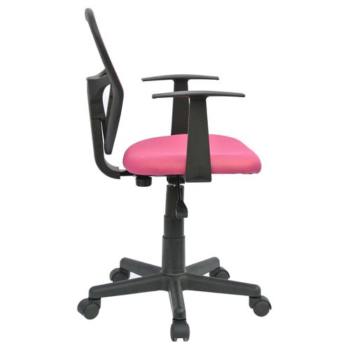 Chaise De Bureau Pour Enfant Studio Pivotant Et Ergonomique Avec Accoudoirs Hauteur Réglable, Rose