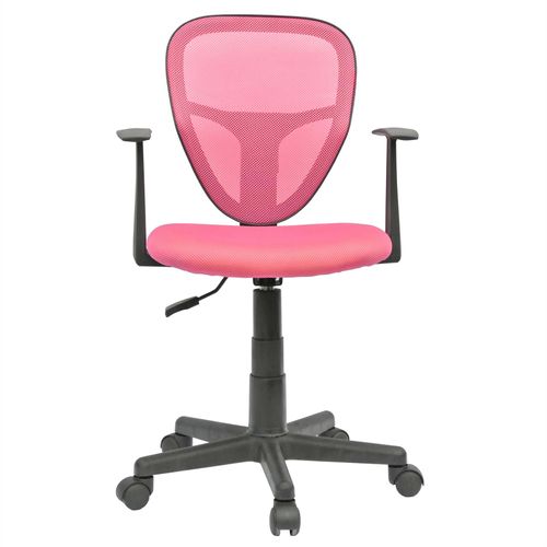 Chaise De Bureau Pour Enfant Studio Pivotant Et Ergonomique Avec Accoudoirs Hauteur Réglable, Rose