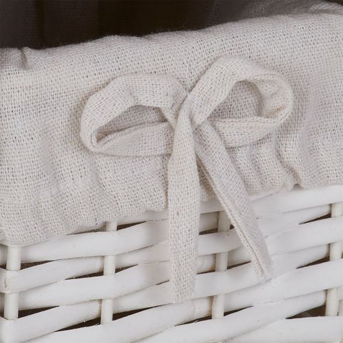 Chiffonnier Flower Avec 1 Tiroir Et 3 Paniers, En Bois De Paulownia Blanc