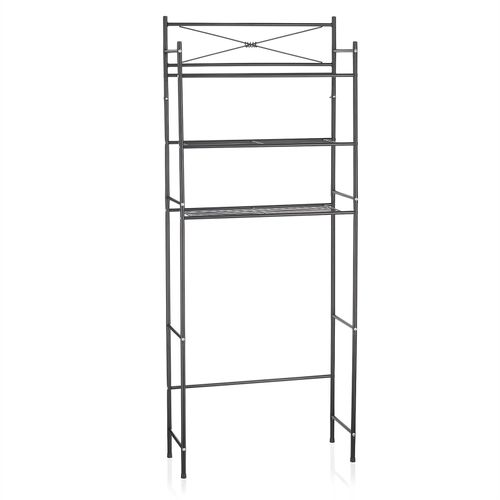 Etagère De Salle De Bain Marsa, Rangement Pour Wc/lave-linge, En Métal Laqué Noir