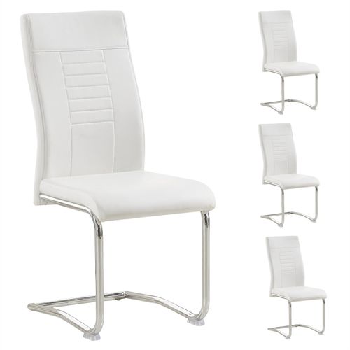 Lot De 4 Chaises Loano, En Synthétique Blanc