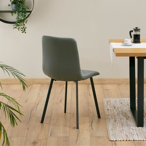 Lot De 4 Chaises Terni, En Tissu Suédine Vert