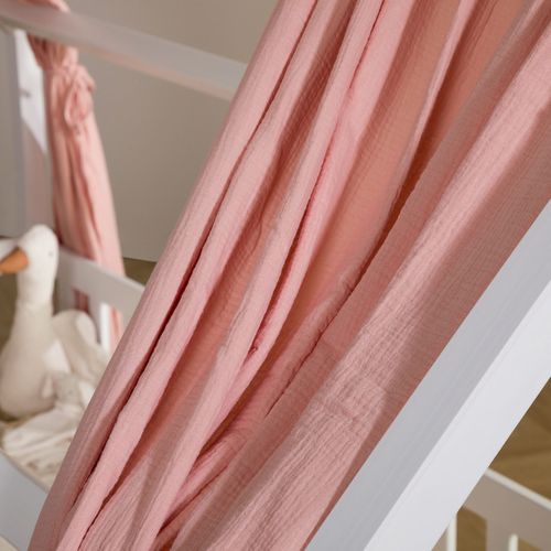 Lot De 2 Rideaux De Lit Nena, En Mousseline - Rose