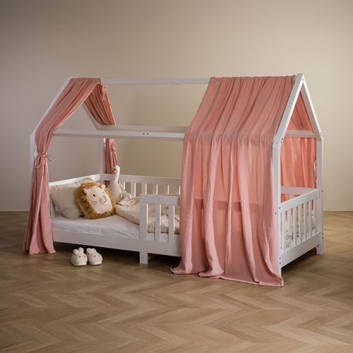 Lot De 2 Rideaux De Lit Nena, En Mousseline - Rose