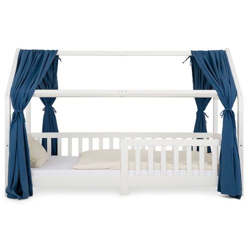 Lot De 2 Rideaux De Lit Nena, En Mousseline - Bleu Foncé