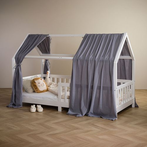 Lot De 2 Rideaux De Lit Nena, En Mousseline - Gris
