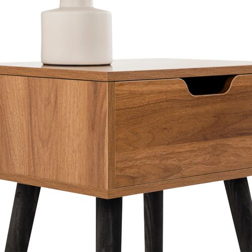 Table De Chevet Layla H 57 Cm 1 Tiroir - Coloris Noyer