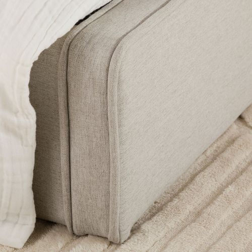 Lit Simple Belarti 90 X 190 Cm, Revêtement En Tissu - Gris Clair