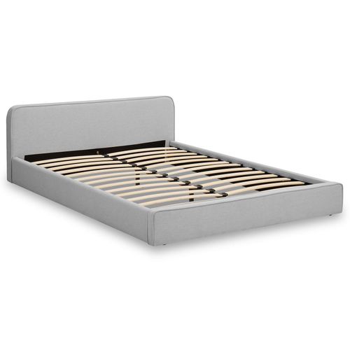 Lit Double Belarti 140 X 190 Cm, Revêtement En Tissu - Gris Clair