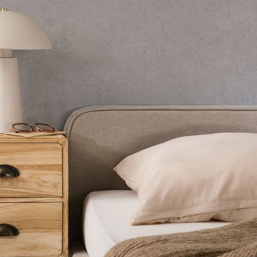 Lit Double Belarti 140 X 190 Cm, Revêtement En Tissu - Grège