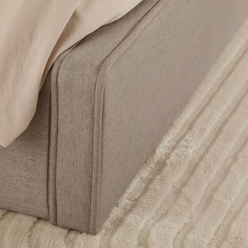 Lit Double Belarti 140 X 190 Cm, Revêtement En Tissu - Grège