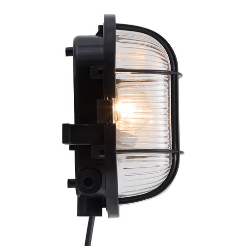 Applique Murale Luminaire Skot  Matière Plastique Noir H. 18 Ip44 -extérieur