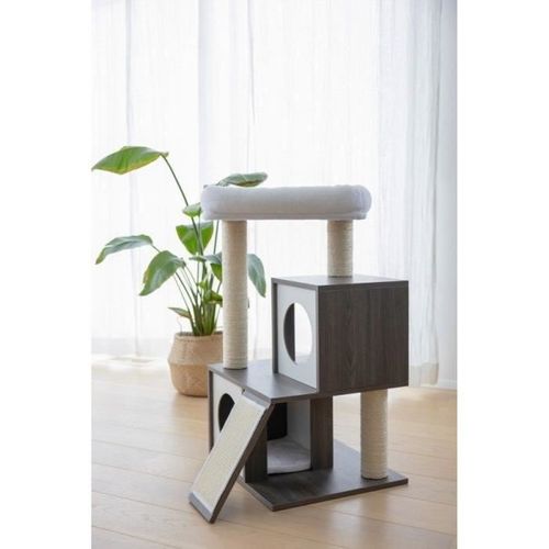 Arbre à Chat - 48x44x86cm - Flair - Blanc/gris - Sisal