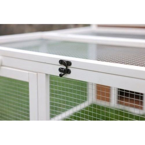 Enclos D'extérieur Petits Animaux - 132 X 102 X 59 Cm - Maison Intégrée - Grillage