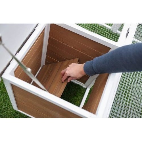 Enclos D'extérieur Petits Animaux - 132 X 102 X 59 Cm - Maison Intégrée - Grillage