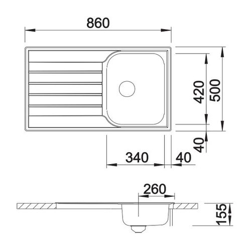 Evier Inox Blanco Livit 45 S Salto 1 Bac