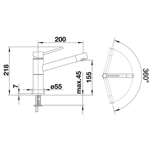 Mitigeur Sans Douchette Alta Compact Inox - 515121