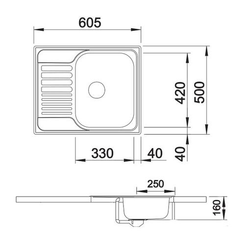 Evier Inox Blanco Tipo 45 S Mini 1 Bac