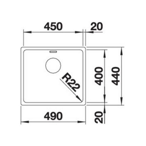 Evier à Encastrer 45cm Inox - 522963