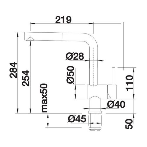 Robinet Douchette Blanco Linus-s Noir