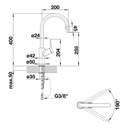 Robinet Douchette Carena-s Noir Et Chromé