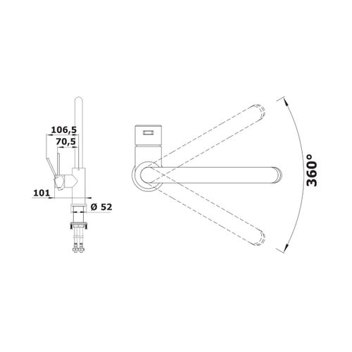 Mitigeur Évier Sans Douchette Inox Brossé - 526615