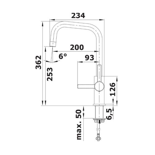 Mitigeur Évier Sans Douchette Inox Brossé - 526615