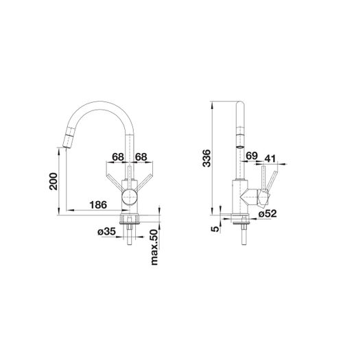 Mitigeur Mida-S Noir Mat 526653
