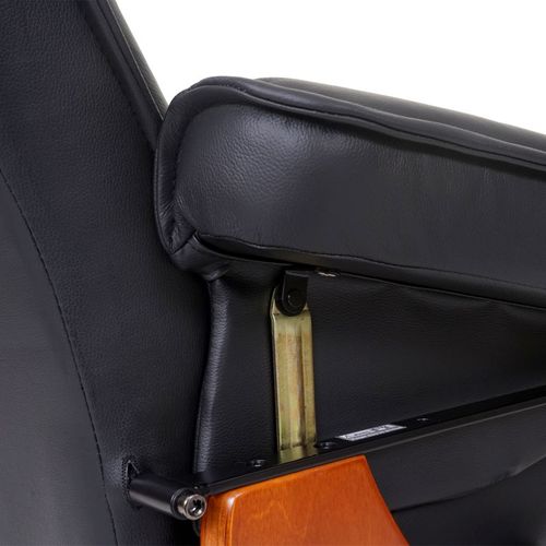 Mca Fauteuil Relax Hamilton Cuir Charge 130kg Noir Doré