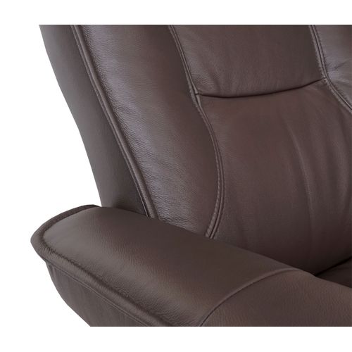 Mca Fauteuil Relax Hamilton Cuir Charge 130kg Marron Nature