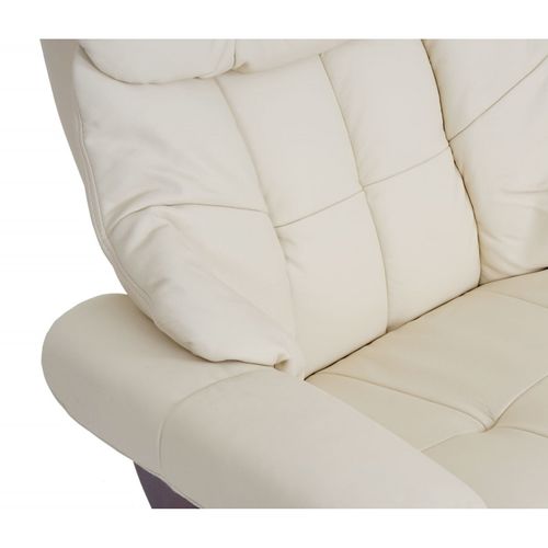 Mca Fauteuil Relax Calgary 2 Cuir Charge 150kg Crème Couleur Noix